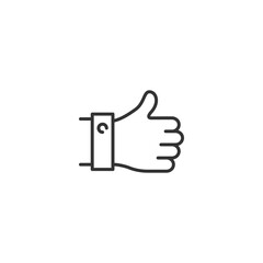 Minimalistic thumbs up icon: simple black and white hand gesture