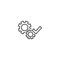 Gear and checkmark icon representing quality and efficiency in operations
