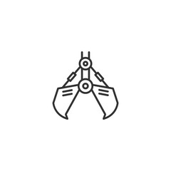 Sleek industrial claw machine icon - modern outline design