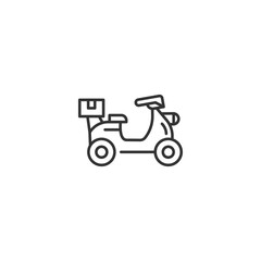 Obraz premium Minimalist line art scooter icon for delivery and transportation