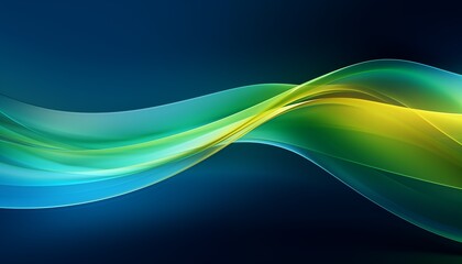 Fototapeta premium abstract blue wave background, green, yellow