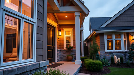 Luxury House Exterior at Night: Captivating Architectural Design and Landscaping