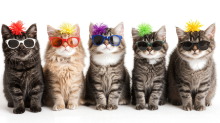 Cats in Summer Shades Ready for Fun Adventures Generative AI