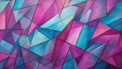 Obraz premium abstract background with triangles, pink blue green