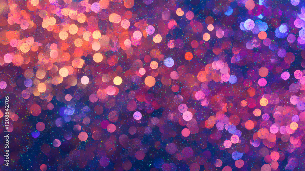 Poster Abstract background with colorful bokeh lights creating a romantic and festive atmosphere, perfect for Valentine's Day designs