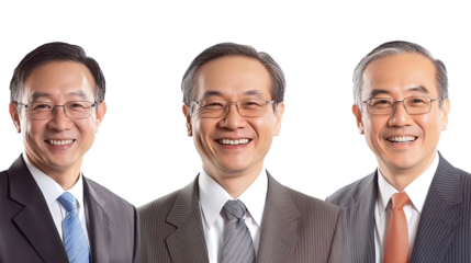 Smiling Chinese Business Professionals in Formal Attire Generative AI