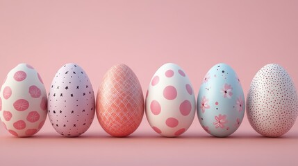 Colorful patterned easter eggs lineup for festive decoration ideas