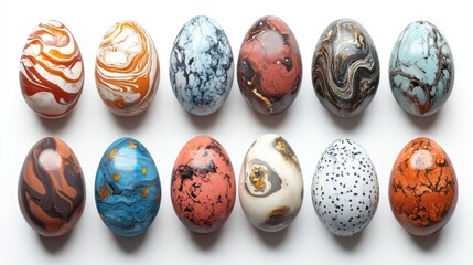 Vibrant easter egg designs in creative colorful patterns for festive decor and art projects