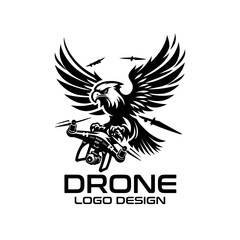 Naklejka premium Drone Vector Logo Design