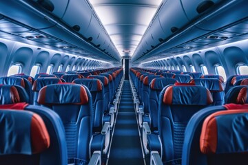 Interior View of a Modern Passenger Airplane