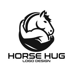 Horse Hug Vector Logo Design