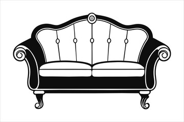 Sofa silhouettes set, couch pack of vector silhouette design, isolated background.