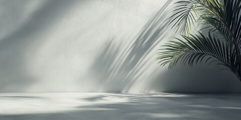 Background image for design or product presentation, with a play of light and shadow, in light gray tones