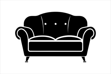 Sofa silhouettes set, couch pack of vector silhouette design, isolated background.