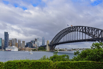 요트,항해,크루즈,정박,바다,고층빌딩,시드니항,하버브릿지,시드니,호주 © JinChang