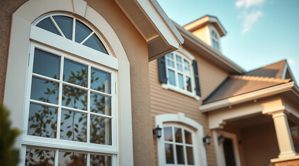 Obraz premium Elegant Home Exterior: Architectural Details and Curb Appeal