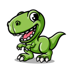 fun dinosaur t-Rex tyrannosaurus Rex cartoon colored isolated drawing line art style sketch classic vintage design illustration
