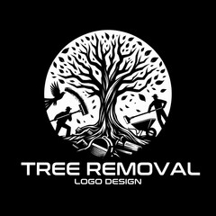 Tree Removal Vector Logo Design