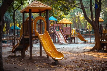 Colorful Children's Playground in the Park