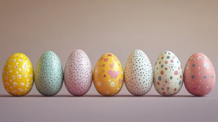 Obraz premium Colorful easter egg arrangement perfect for holiday decoration and festive design