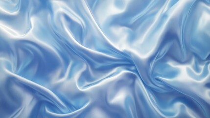 Obraz premium Smooth blue silk fabric with elegant folds and soft texture