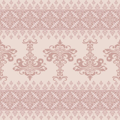  Vector damask seamless pattern with Ornamental Floral Motifs for Decor Design