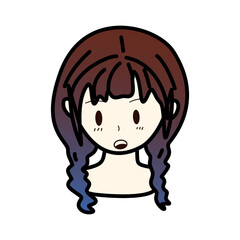 illustration of a blue-haired woman face