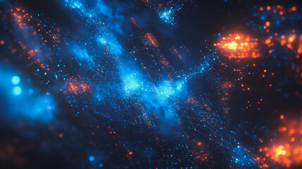 Smart digital Innovation city with connection network reciprocity over the cityscape. of future smart wireless digital city and social media networking systems that connects people with in city