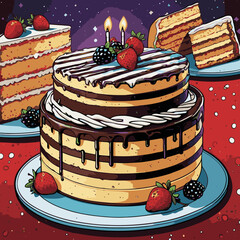cake vector art for graphic design 