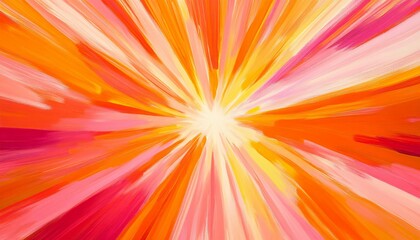 Fototapeta premium Abstract Warm Colors Radiating Sunburst Painting