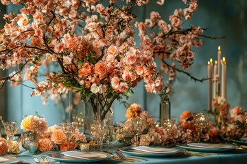 Flowers on the dining table