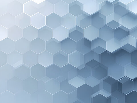 Blue hexagon pattern, modern geometric design.
