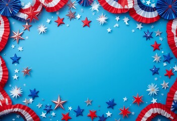 Fototapeta premium Festive Fourth Of July Decorations Frame Background