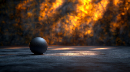 A solitary sphere of light casting a gradient shadow across a smooth surface evokes themes of order within chaos, minimalism, creativity, duality, and modern conceptual depth with a bright tone

