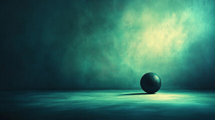 A solitary sphere of light casting a gradient shadow across a smooth surface evokes themes of order within chaos, minimalism, creativity, duality, and modern conceptual depth with a bright tone

