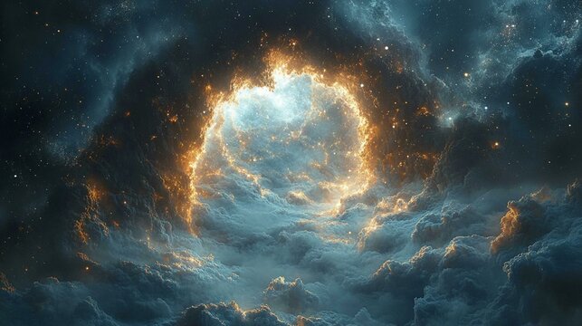 A massive, rotating gemstone planet with radiant hues, surrounded by glowing, luminous star clusters. 448
