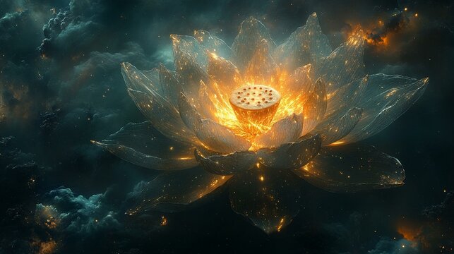 A cosmic whale swimming through the stars, its body glowing with celestial light, surrounded by swirling cosmic dust. 486