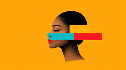 sadness, A high-fidelity flat illustration depicting the theme of sadness, featuring chaotic elements, ideal for creative and commercial use.