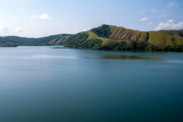 a bright morning at lake sentani papua in 2000