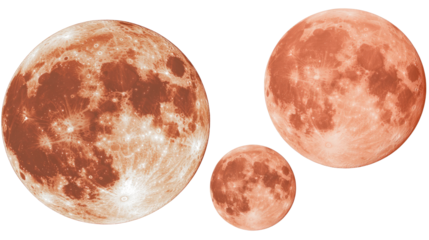 Various Full Moons Against Transparent Background Generative AI