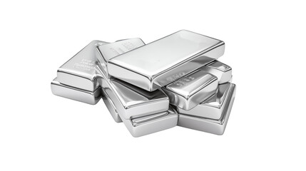 Stack of Shiny Silver Bullion Bars Precious Metal Wealth Concept