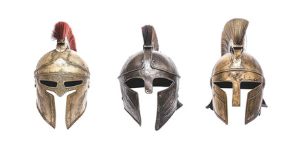 Fototapeta premium Gladiator Helmets on Clear Background Generative AI