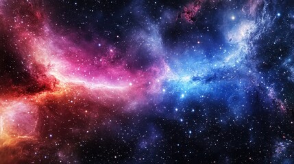Stunning cosmic nebula in vibrant colors and starry sky