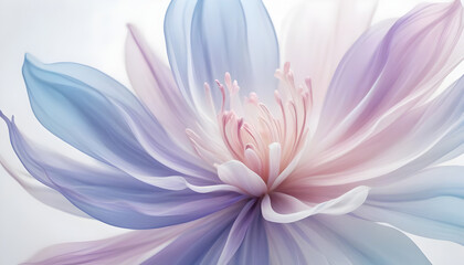 Obraz premium delicate flower with soft blue and pink petals, radiating tranquility and beauty
