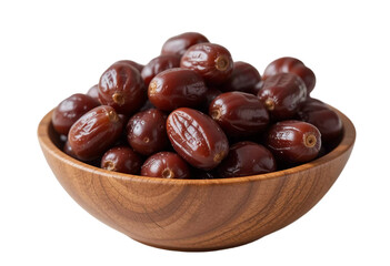 Obraz premium A Wooden Bowl Filled with Sweet, Juicy Dates