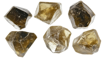 Natural Amber Rocks on Transparent Background Generative AI