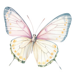 Naklejka premium Butterfly with striking pattern on wings on transparent background in retro style.