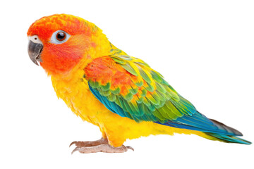 Obraz premium Yellow and blue parrot on transparent background