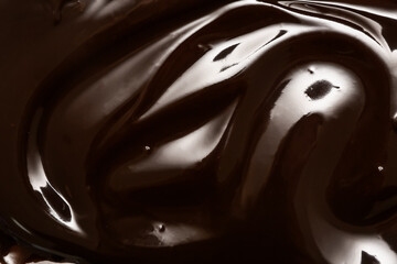 Dark melted chocolate as background