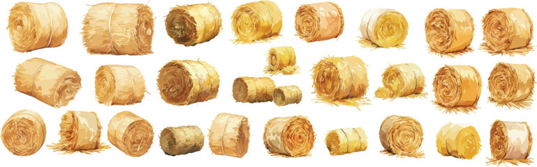 hay bale watercolor clipart © dian's